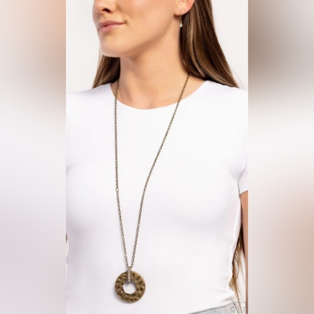 NWT PAPARRAZI Modern Memento Brass Necklaces Set